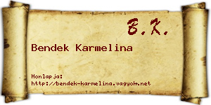 Bendek Karmelina névjegykártya